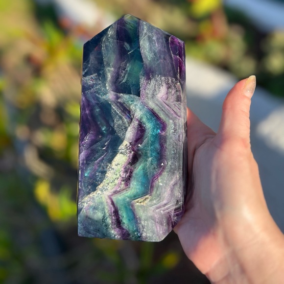 ❌SOLD❌ 6.77in Fluorite Tower Obelisk Point - Picture 2 of 7